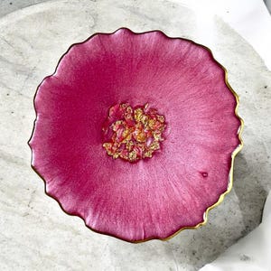 Coasters Creamy Pink and Gold Handmade Epoxy Resin Coasters